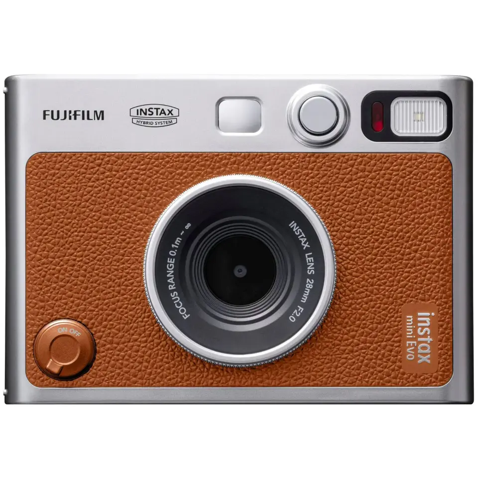 Instax Mini Evo Fotoğraf Makinesi Kahverengi + 20'li Film ve Çanta Set