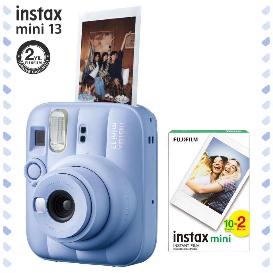 Instax Mini 13 Fotoğraf Makinesi Mavi ve 20'li Film Set