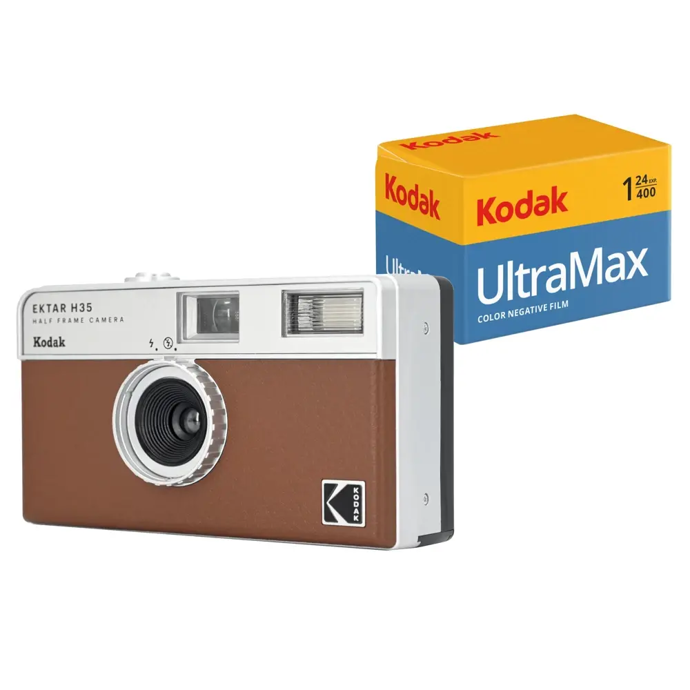 Kodak Ektar H35 135mm Filmli Fotoğraf Makinesi + Kodak Ultramax 24 Poz Film (Kahverengi)