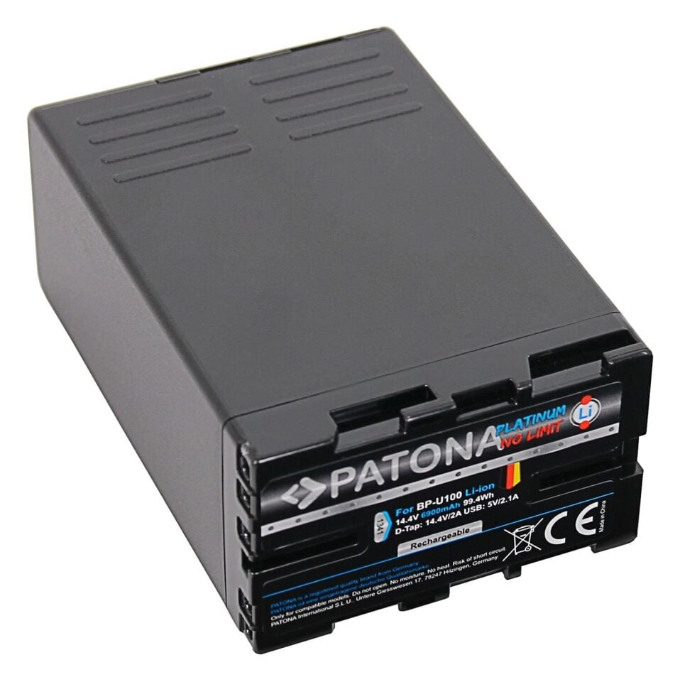 Patona 1341 Platinum Batarya Sony BP-U100 with 2x D-TAP
