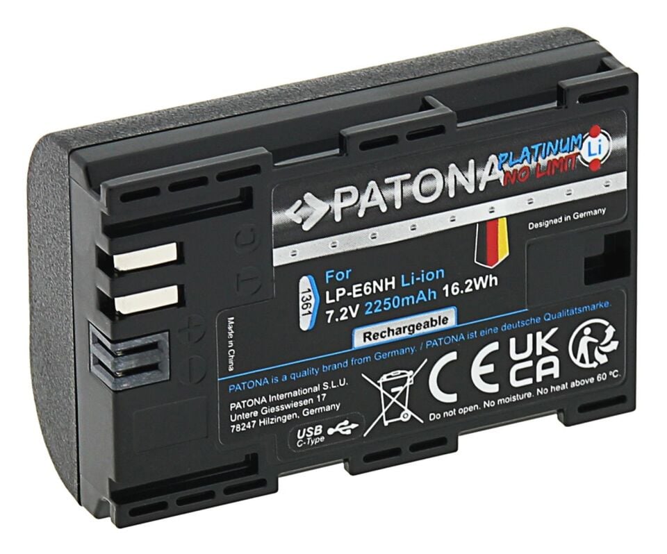 Patona 1361 Platinum Usb-C Girişli Batarya Canon LP-E6NH